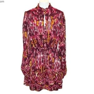 House of Harlow 1960 burgundy gold and pink mini dress size 12